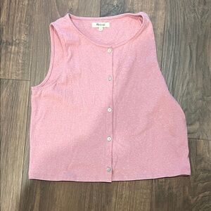 Madewell Pink Button-Front Tank Top